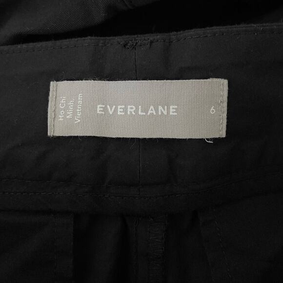 Everlane The Poplin Pleated Taper Pant in Black Size 6 - Picture 7 of 9